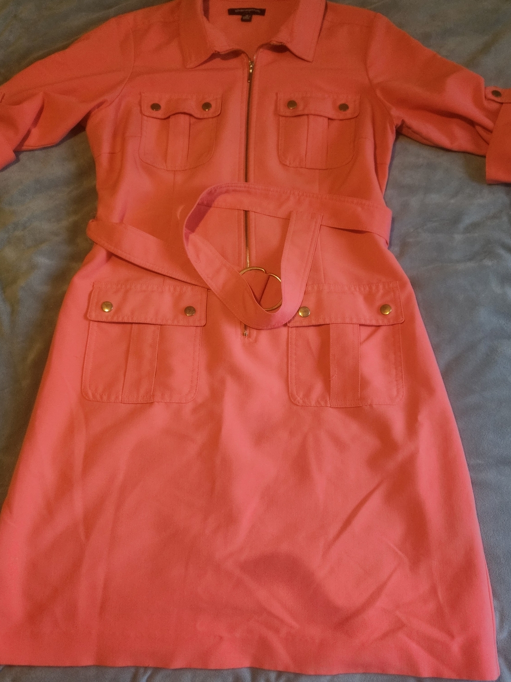 Sharagano Coral Button-Front Dress